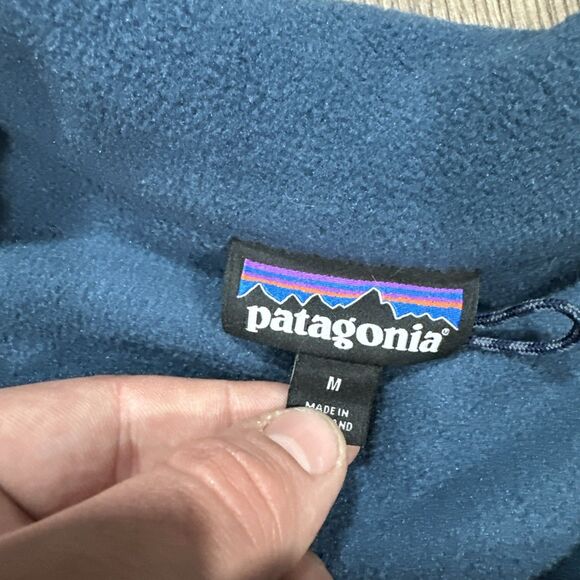 Patagonia Sweater Mens Medium Blue Microdini 1/2 Zip Fleece Pullover Outdoor - Picture 4 of 5